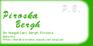 piroska bergh business card